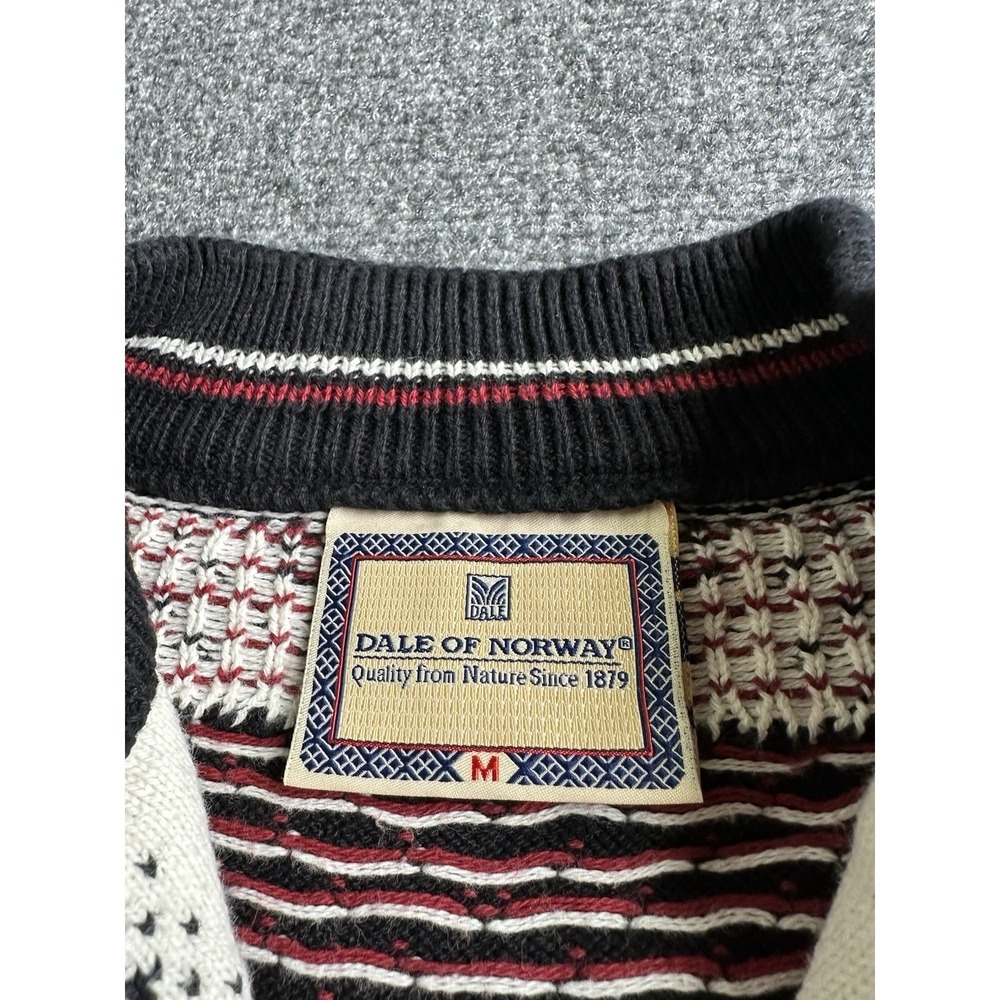 Mens Dale of Norway Nordic Fair Isle 1/4 Zip Sweater Made in Norway, Size M - Picture 5 of 8